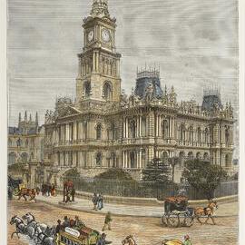 Engraving -  The Town Hall, George Street Sydney, c1880