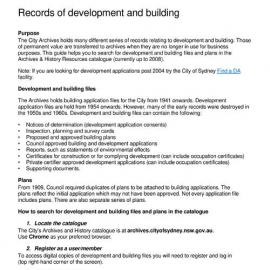Guide - Records of development and building