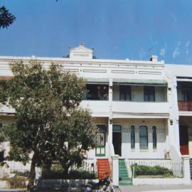 Dan's Terrace, three two-storey white terrace houses, Phillip Street Waterloo, 1989 | 1 vote